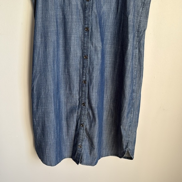 Eileen Fisher Sleeveless Button-Front Denim Dress XS - Picture 6 of 13